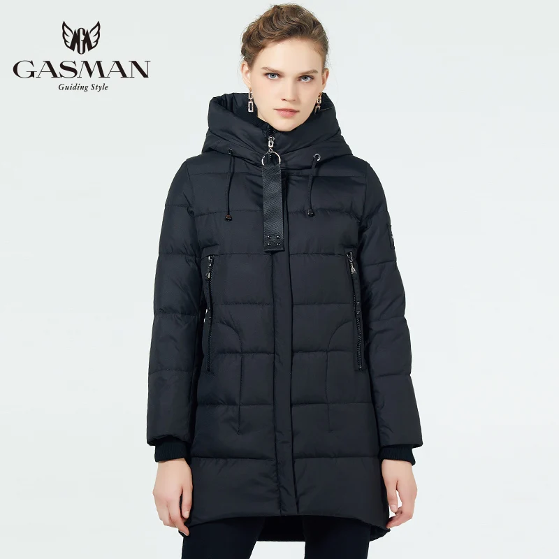 GASMAN 2019 пальто зимнее женское средней длины пуховик зимний женский капюшоном