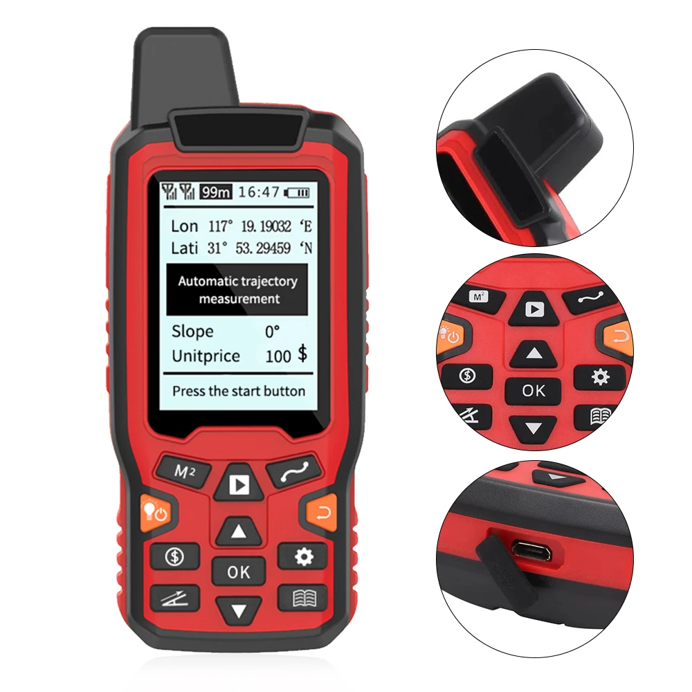Ручной прибор для измерения площади Земли, USB, GPS-навигация, трек ...