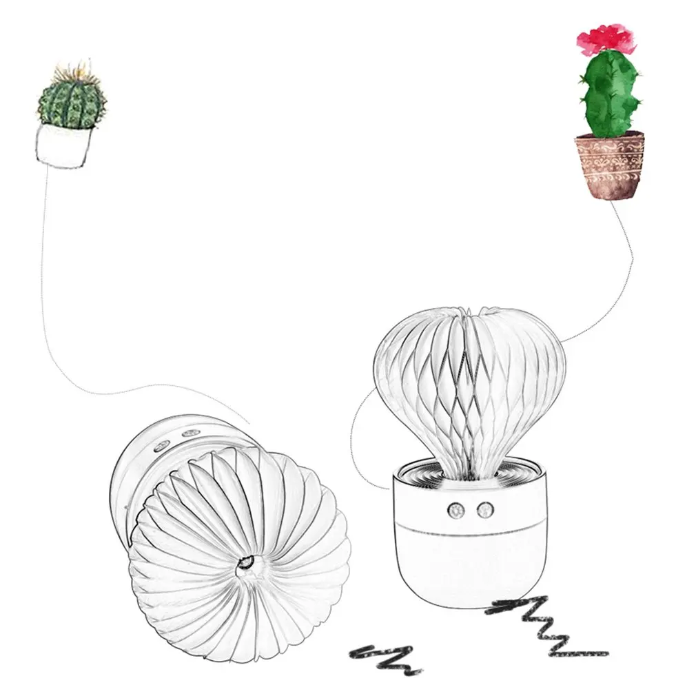 

150ML Unique Cactus USB Air Humidifier With 7Colors Night Light Air Diffuser Essential Oil Diffusers For Home Car Mist Maker