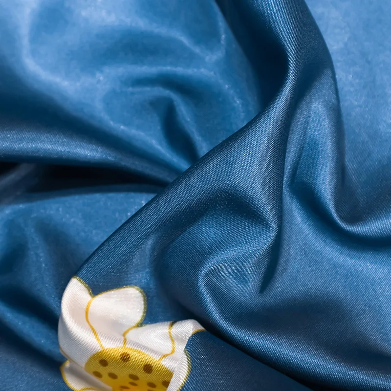 

Fashion Summer Ice Silk Cool Mat Bed Mattress Protect Cover 1.5/1.8m Bed Fitted Sheet Pillowcase Flower Printed Bed Mat Set