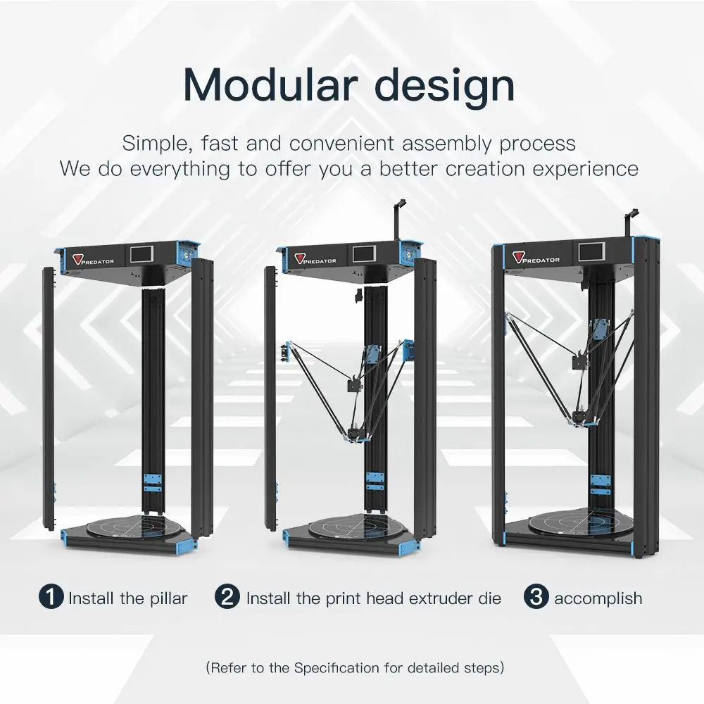 3D принтер Delta Predator большой размер сборки с Anycubic автоматическим выравниванием