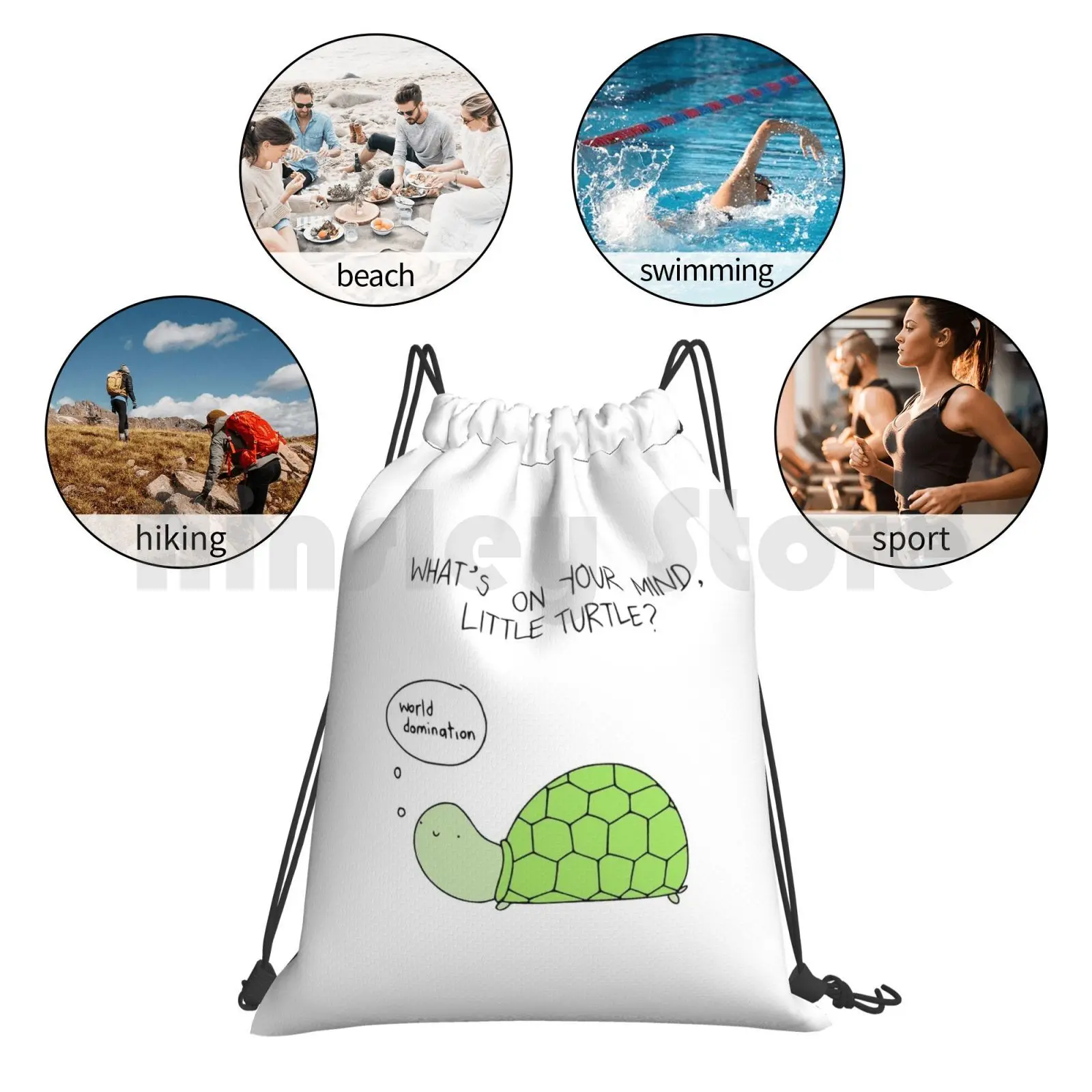 

Turtle World Domination Backpack Drawstring Bag Riding Climbing Gym Bag Turtle World Domination World Domination Cute Funny