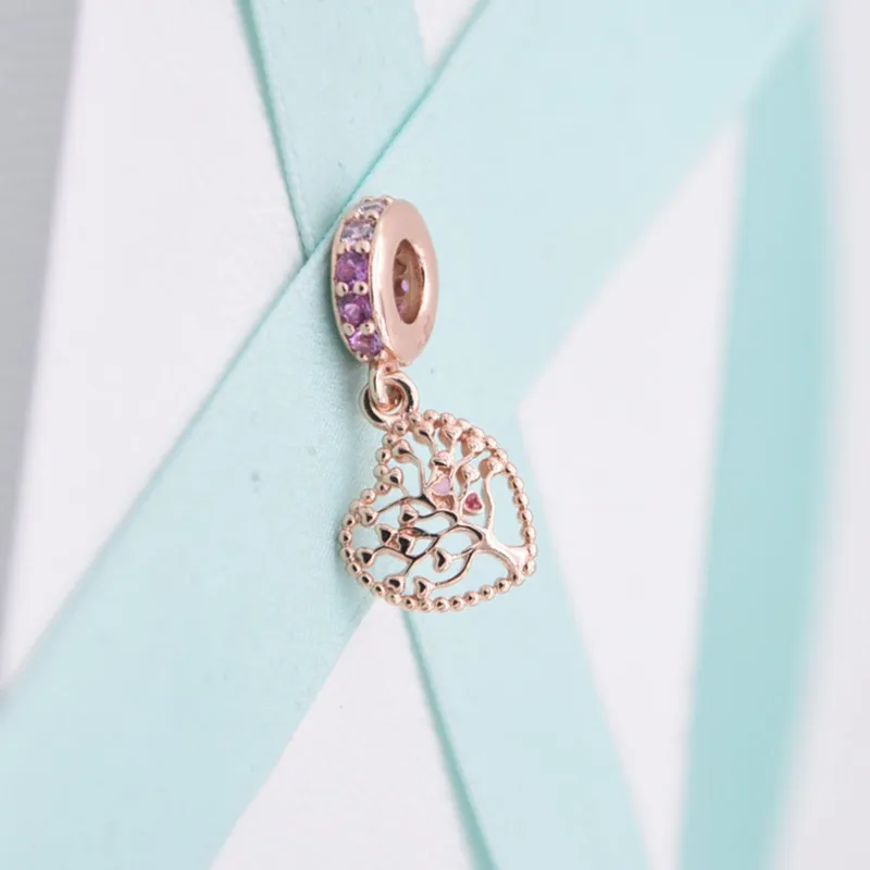 2019 новые осенние Подвески в виде розовых листьев с полым сердцем серебро 925 пробы