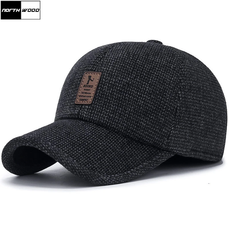 

[NORTHWOOD] Зимняя Шапка Мужская Бейсболка Earflaps Gorra Hombre Открытый Теплый Сгущает Приспособленный Шапка Бренд Snapback Hat Для Взрослых