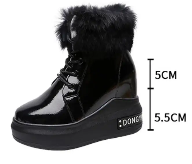 Ботинки на танкетке и платформе Женские ботинки в стиле ретро увеличивающие рост