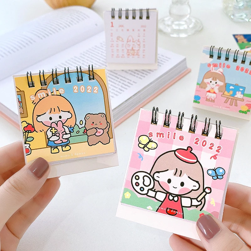 Маленький настольный Календарь 2022 милый мультяшный мини-блокнот учебный год