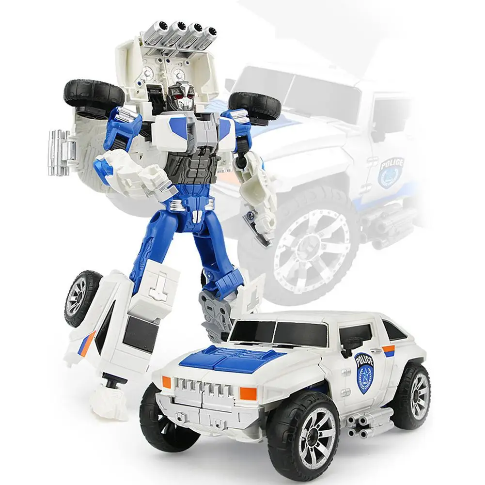 

5 In 1 Transformation Robot City Secure Team Police Car Motorcycle Helicopter Airship SUV Model Gifts For Kids
