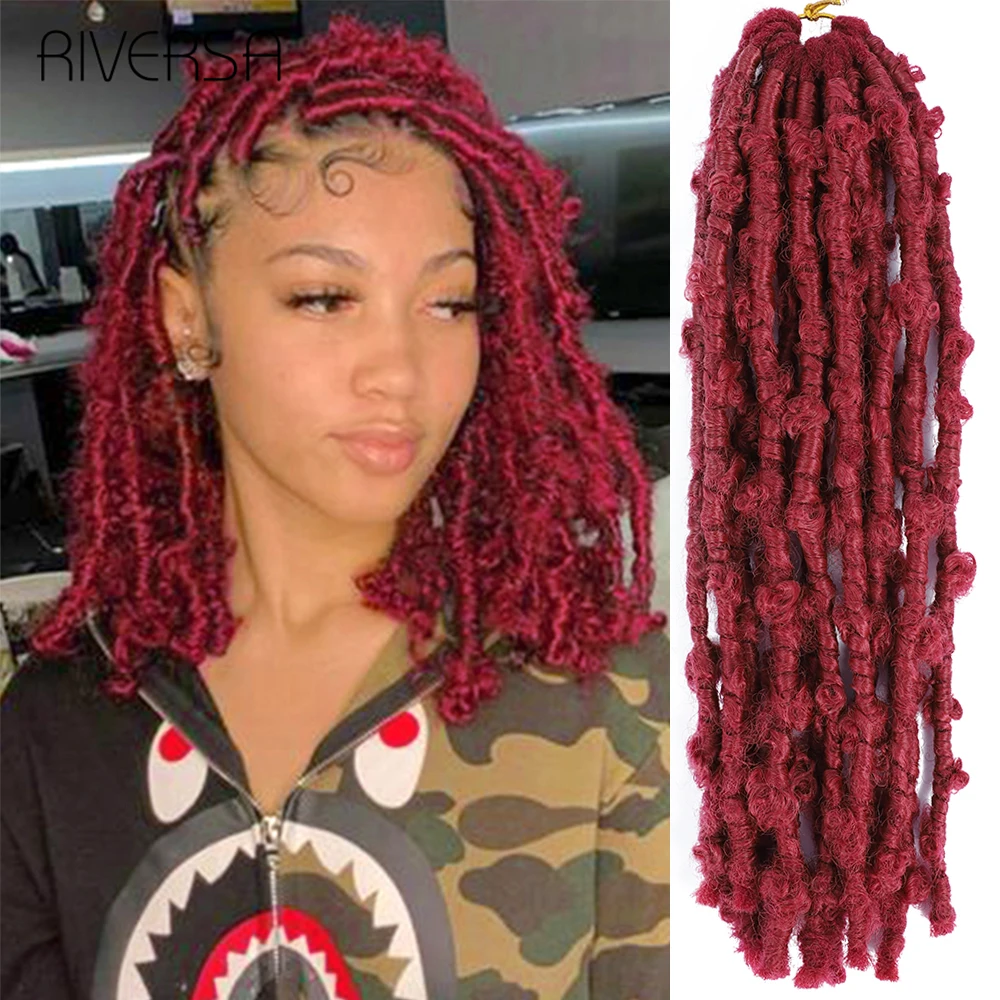 

1/4/6/7pcs Butterfly Locs Crochet Hair 12inches 1B 27 613 30 Red Soft Distressed Braids Hair Woman's Faux Locs Hand Braided Hair