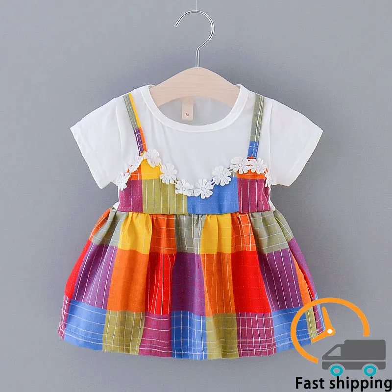 2020 кружевное платье принцессы с цветочным рисунком для маленьких девочек летняя