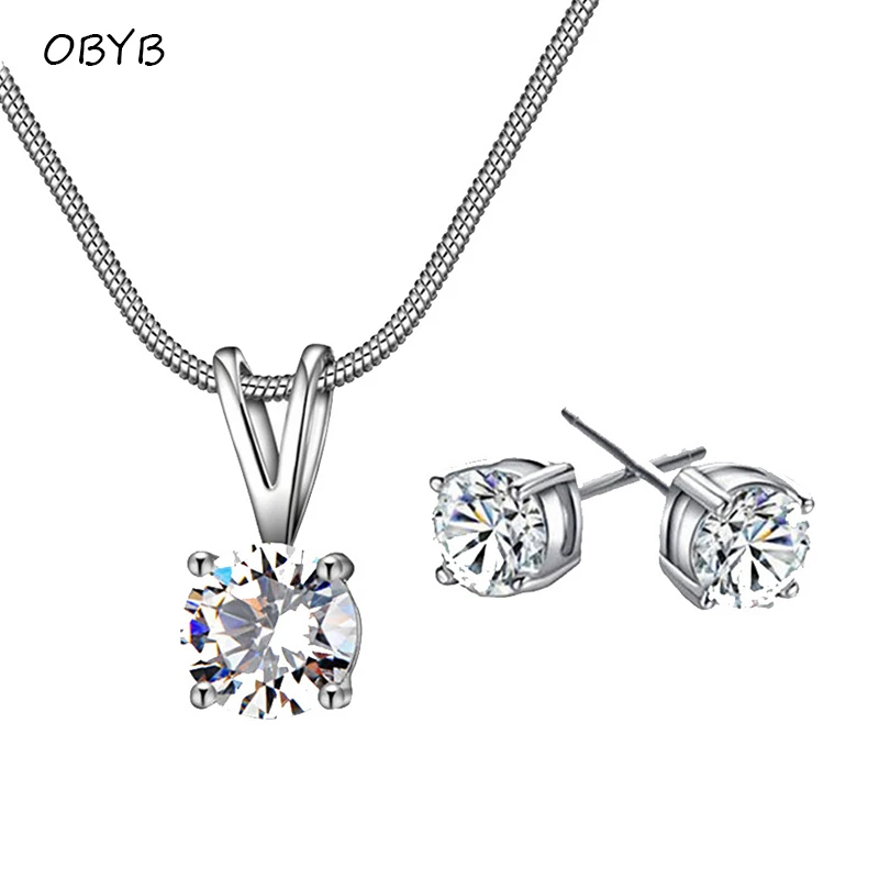 

High Quality Jewelry Sets Vintage Style Silver Color Snake Chain Necklace Stud Earrings for Women Fashion Jewellery Set