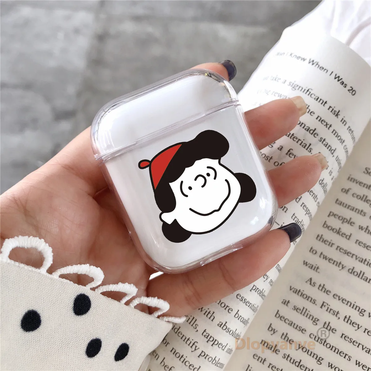 Для Apple AirPods чехол мультфильм Bluetooth наушники защитный Жесткий ПК для Air Pods