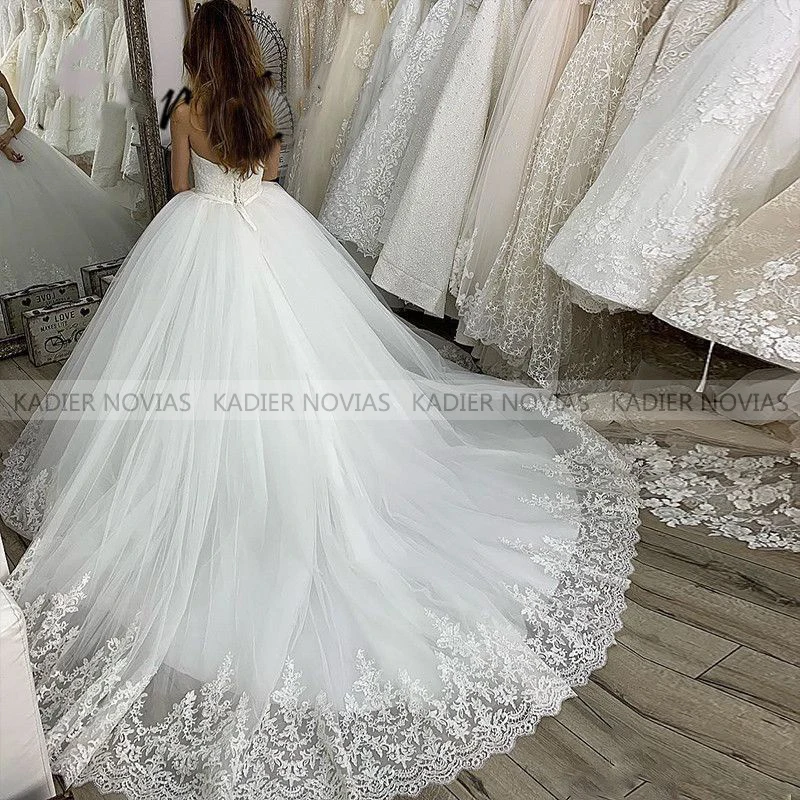

Kadier Novias Long Wedding Dresses 2021 Strapless Vestido de Noiva Floor Length Ball Gown Bridal Gowns
