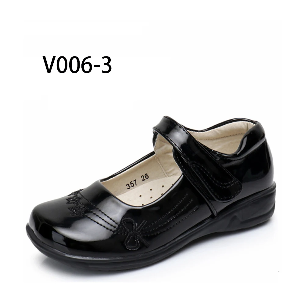 school shoe girl PU leather strip velco anti skip HI POLY insock |