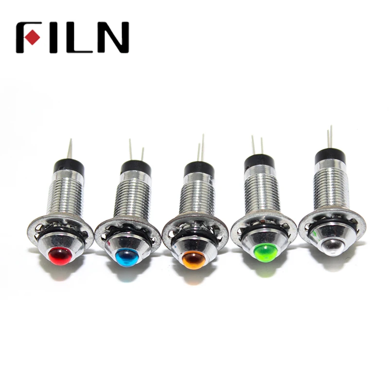 

FILN FL1M-8SJ-3 metal LED indicator light 8mm red yellow blue green white 12v 110v 24v 220v with pins
