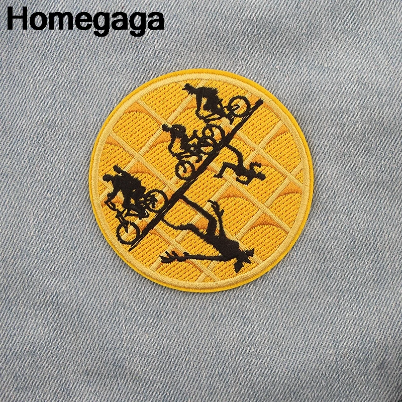 Homegaga странные вещи Круглый Мультфильм железа на заплатках Одежда diy эмблемы с вышивкой аппликация Patchworks наклейки D2258