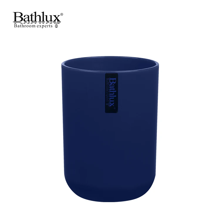 

Bathroom Accessories Set,6 Pcs Plastic Gift Set Toothbrush Holder,Brush Holder,Trash Can,Tumbler Straw Set Bathroom (Blue)