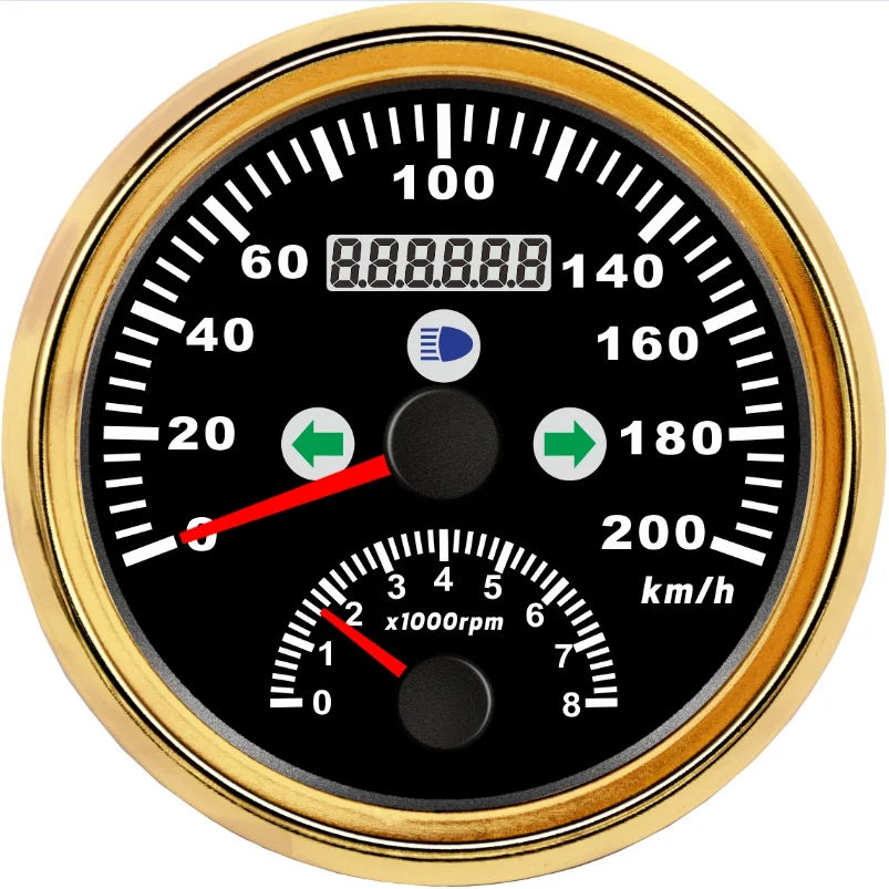 Новый автомобильный морской GPS Спидометр 85 мм 0-200 км/ч с тахометром 0-8000 об/мин