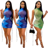 midnight partywear women sexy see through contrast patchwork mini dress 2021 chic bodycon sleeveless undefined streetwear