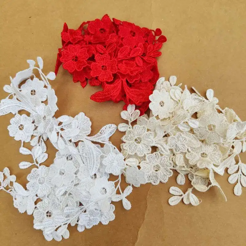 Floral Costume Motif Bridal Evening Dress Lace Applique Embroidery Crafts 1 Pair DIY lace | Дом и сад