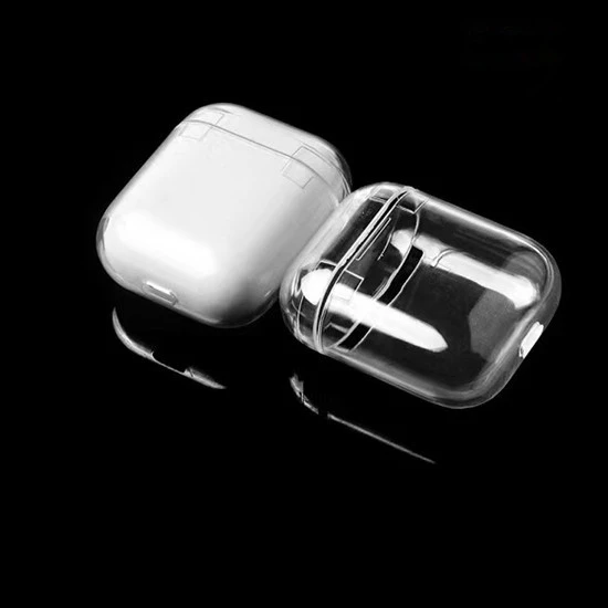 Прозрачный чехол для беспроводных наушников Apple AirPods 1 2 Жесткий Чехол ПК