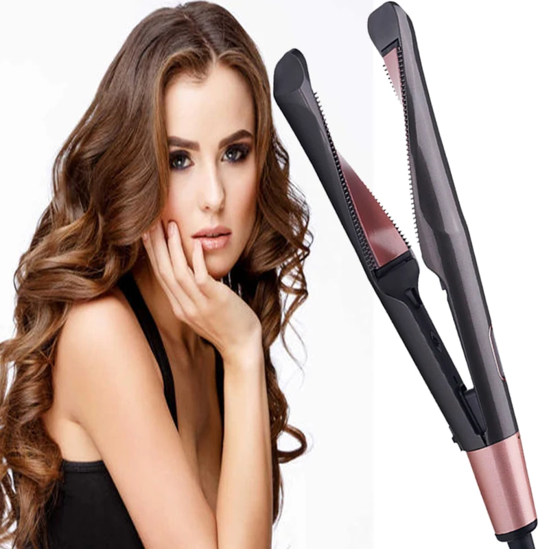 

Dual-Use 2 In 1 Hair Ceramic Hair Curler Lcd Temperature Control Straight Hair Straightener Temperature Adjustment Straightener