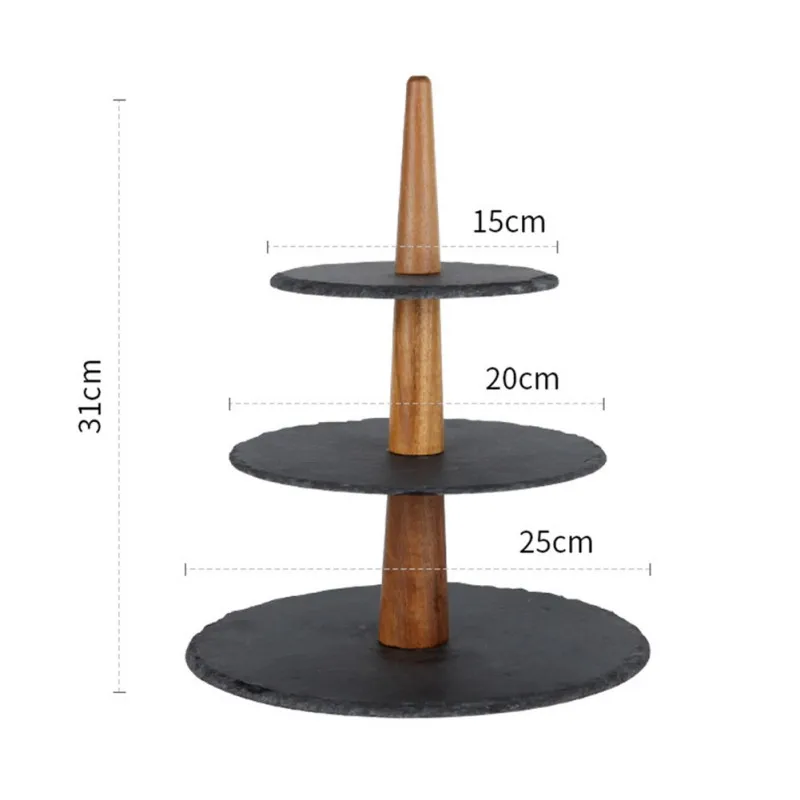 

AJapanese Three-ladle Cake Stand Fruit Tray Three-tier Snack Rack Dried Fruit Storage Tray Fruit Tray Cake Plates Cake Tools