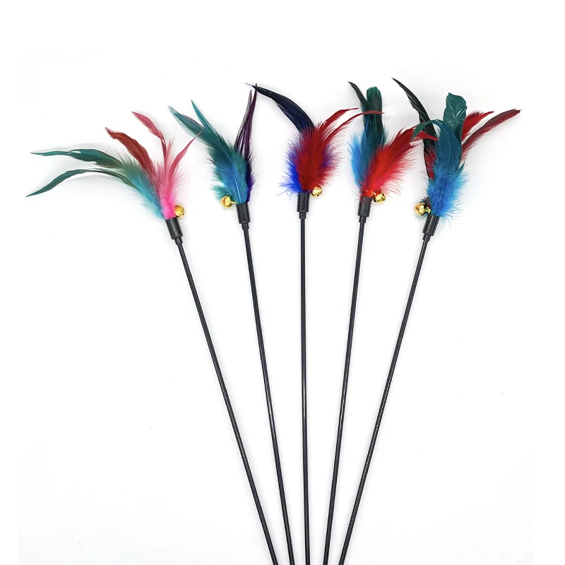 

5 шт./лот игрушки для кошек, палочка для перьев, игрушка для котят, Интерактивная палочка для перьев индейки, палочка для проволоки, игрушка, с...