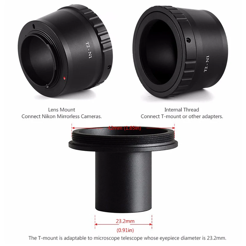 Т образное кольцо для зеркальной камеры Nikon T2 N1 + 0 91 дюйма 23 2 мм адаптер