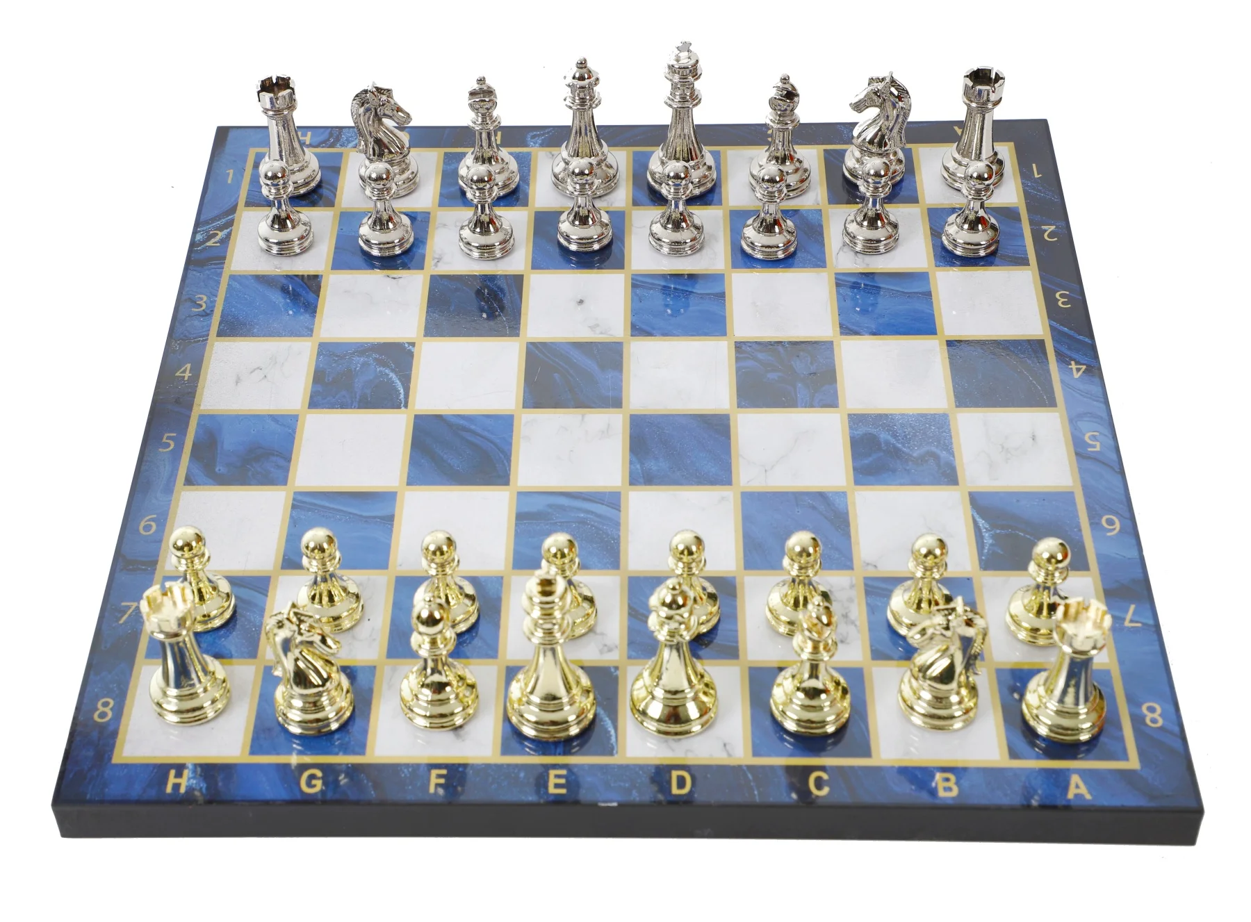 Роскошный Металлический Набор шахматных фигур с хромированным классическим