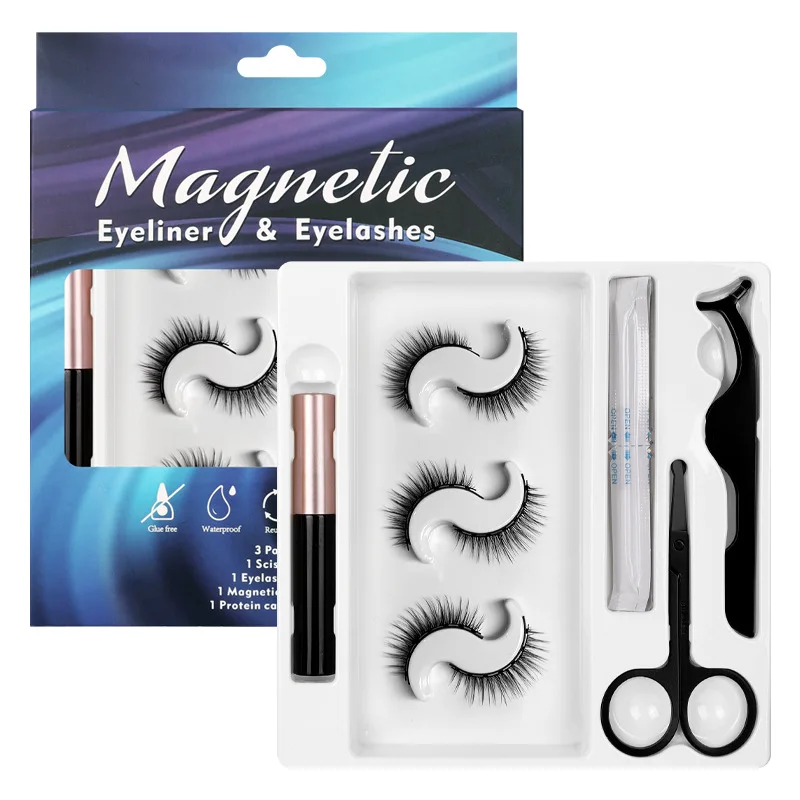 

Magnetic Eyelashes Single Liquid Eyeliner Eyelashes Set Protein Care Solution Set Natural Magnetic False Eyelashes Makeup Tool