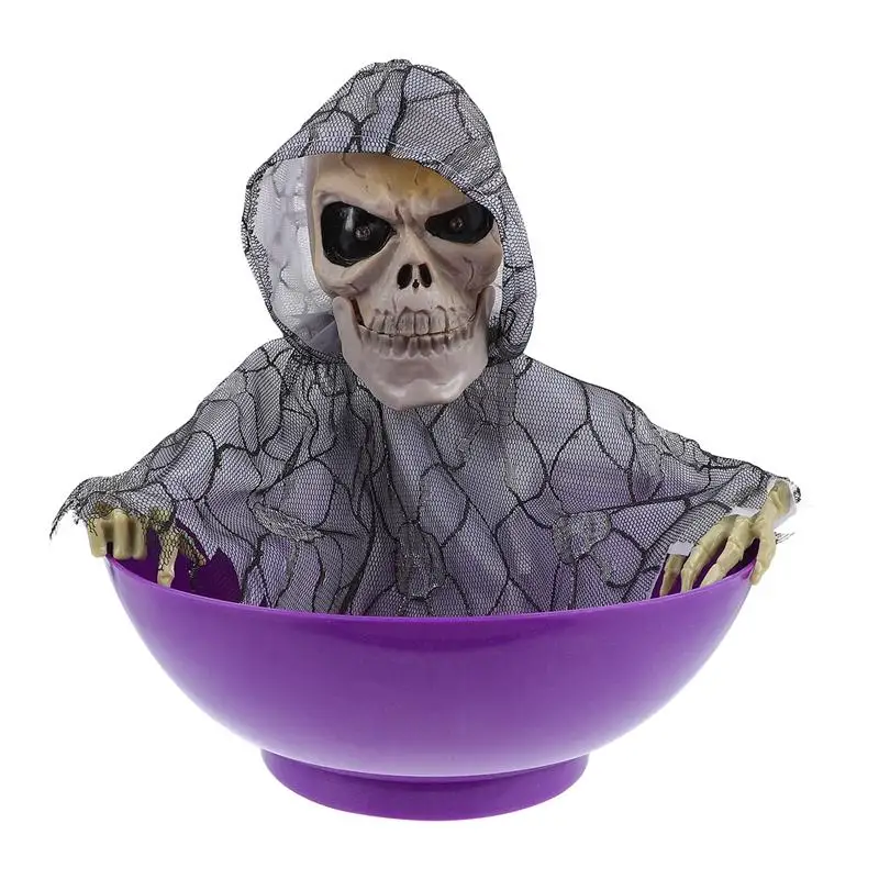 

1Pc Halloween Snack Bowl Skull Fruit Tray Scary Skull Ornament Without Battery