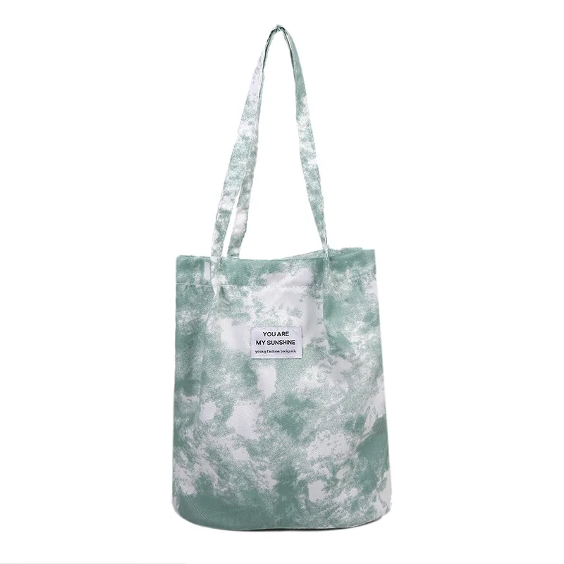 

Women's Tote Shoulder Bag Trendy Printed Buckle Handbags for Women 2021 Tie-dye Large-capacity Shopping Bag New Casual Canvas