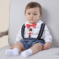 children boutique clothing baby cartoon embroidery clothes set toddler boys birthday party long sleeve shirt velvet overalls