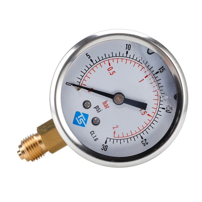 TS низкая Давление датчик 0-2Bar 0-30Psi 1/4 дюйма 68 мм Циферблат гидравлическая буровая