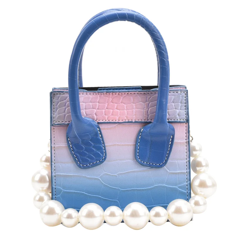 

2021 fashion small square lipstick bag handbag mini bag crocodile chain one shoulder