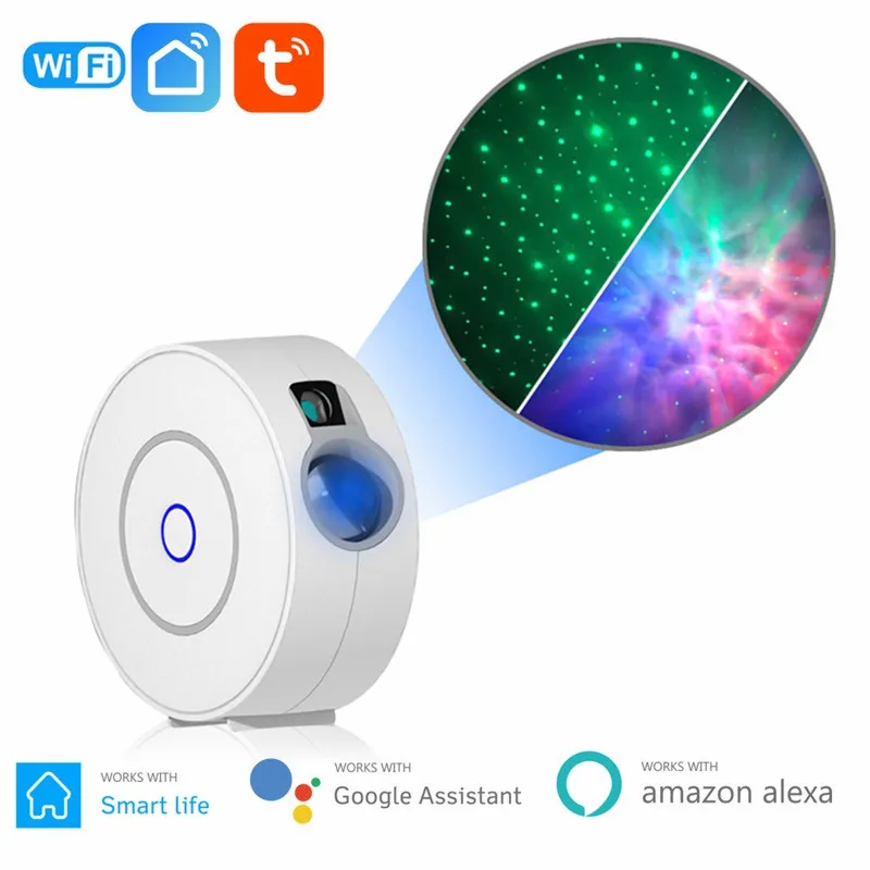 

TUYA Starry Sky Projector Lamp For Christmas Atmosphere WIFI Smart Galaxy Colorful Night Light Home LED Sleeping Bedside Lamp