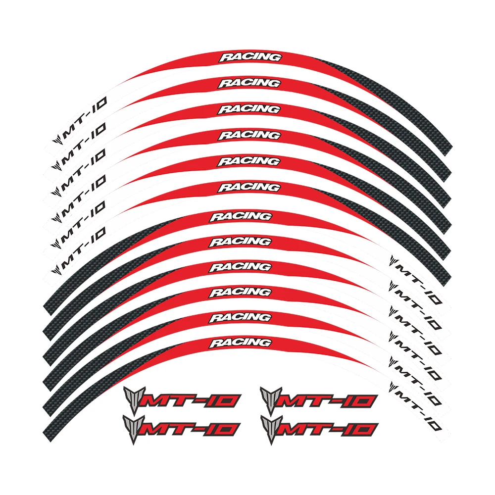 Наклейка для внешнего края переднего и заднего обода мотоцикла высокого качества 17 дюймов с отражающим покрытием и защитой от воды для YAMAHA MT-10.
