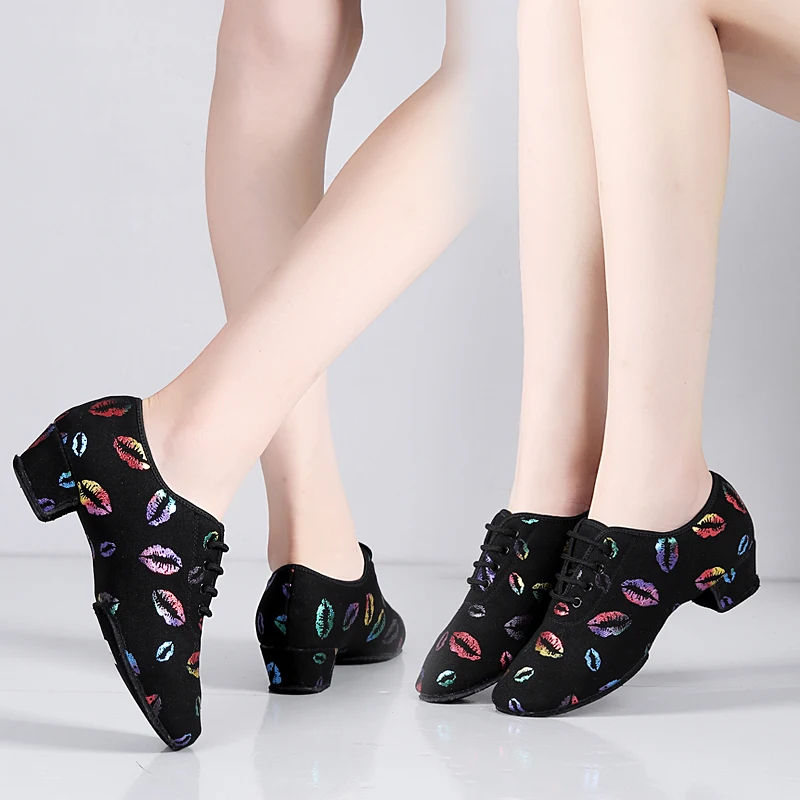 Обувь для латинских танцев женщин Детская обувь на низком каблуке средней высоты