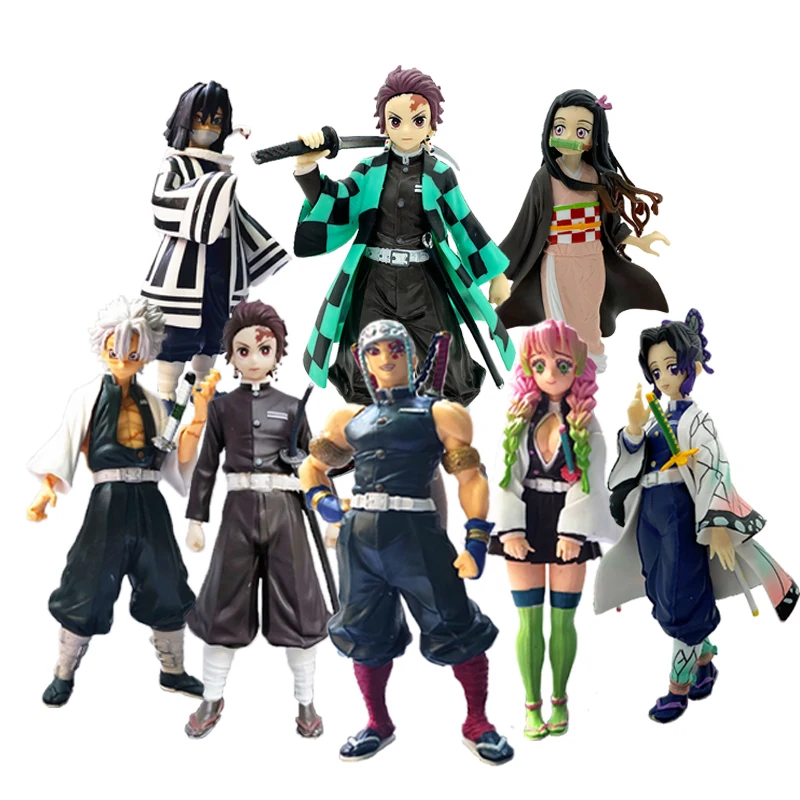 

6pcs Funny Anime Demon Slayer Figure Kamado Tanjirou Nezuko Action Model Toys Zenitsu Figurine Inosuke Kimetsu No Yaiba Figura