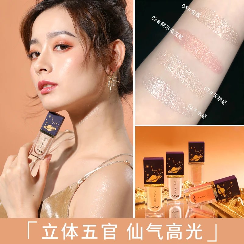NOVO Galaxy Liquid Highlighter Tint Makeup Diamond Shine Shimmer Glow 3D Facial Long Lasting Waterproof Natural Beauty Cosemtic | Красота и