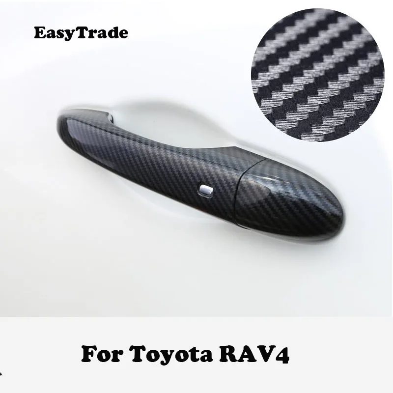 ABS Хромированная накладка на дверную ручку автомобиля наклейка из углеродного