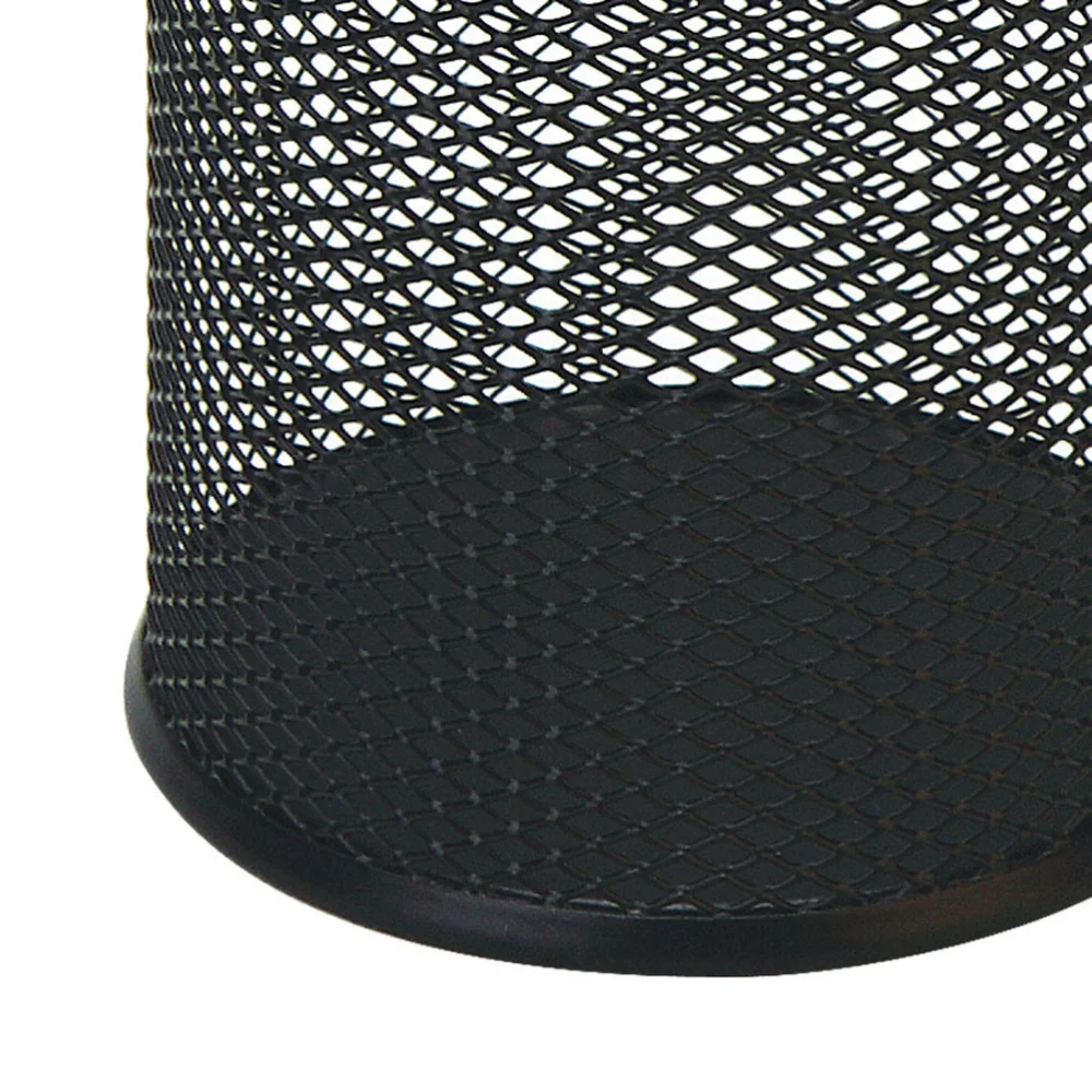 

2pcs Generic Round Shaped Mesh Metal Pencil Holder Brush Pot Pen Container Set (Black)