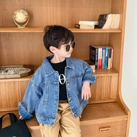 childrens spring clothes sand cotton denim jacket korean boys and girls cardigan top baby motorcycle jacket fashion 3 6