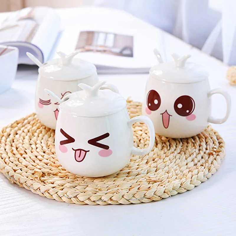XING KILO Creative ceramic expression cup cartoon cute mug coffee porcelain teacup Milk breakfast | Дом и сад