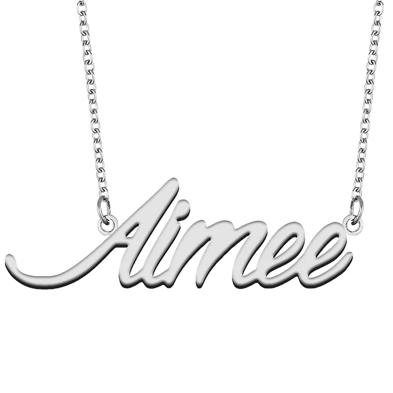 Aimee Custom Name Necklace Customized Pendant Choker Personalized Jewelry Gift for Women Girls Friend Christmas Present