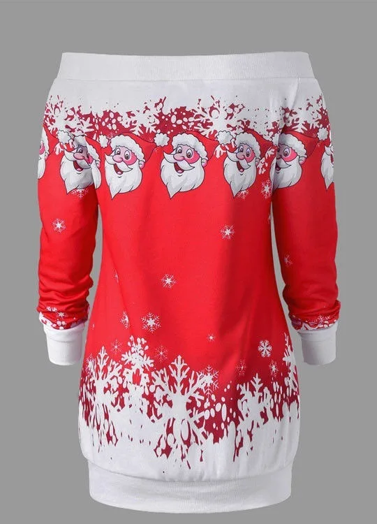Рождественское женское платье с длинным рукавом на каждый день мультяшным