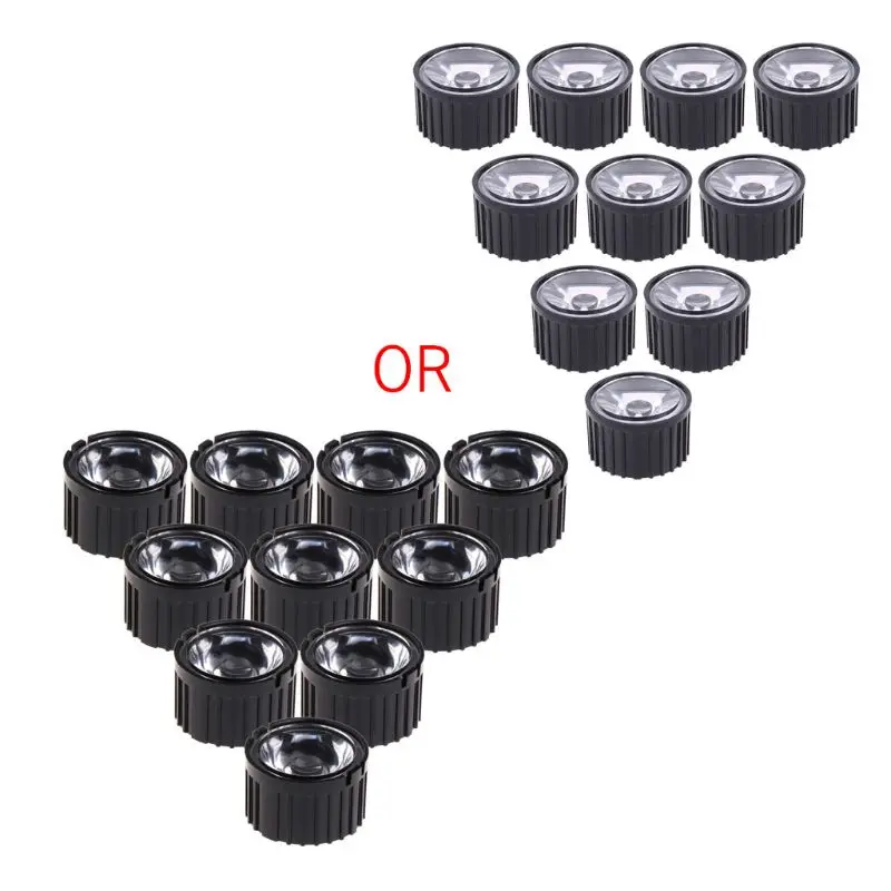 

2023 New 10 Pcs 5/15/30/45/60/90/120 Degree Lens Reflector Collimator w/ Holder For 1-5W LED