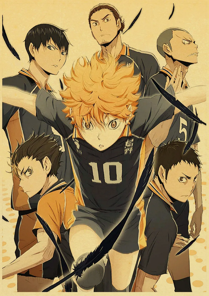 Винтажное Японское Аниме Haikyuu! Ретро постер крафт-бумага высокое качество