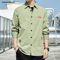 autumn new army green long sleeve casual shirts for men outdoor style cotton mens loose tooling %e2%80%8btactical shirt chemise homme