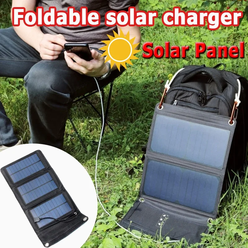 Портативная солнечная панель USB для использования на открытом воздухе складная